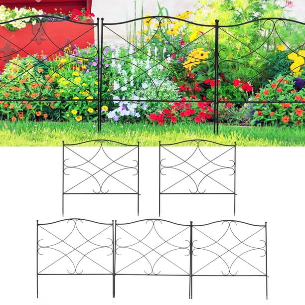 5Pcs Metal Garden Fence Panels Border Edging Flower fencing Outdoor Fence Decor